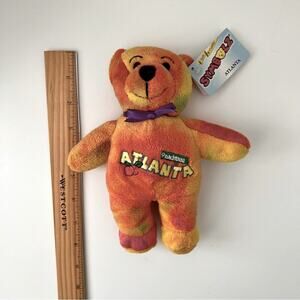 Symbolz Peachtree Atlanta Orange Yellow Marble Tie Dye beanie beanbag bear 2008